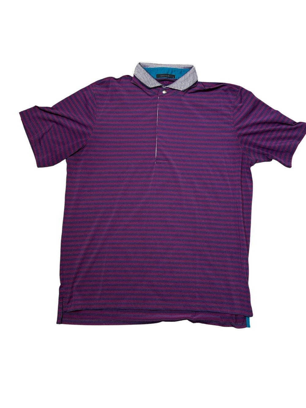 Greyson Blue and Purple Striped Polo Size Large